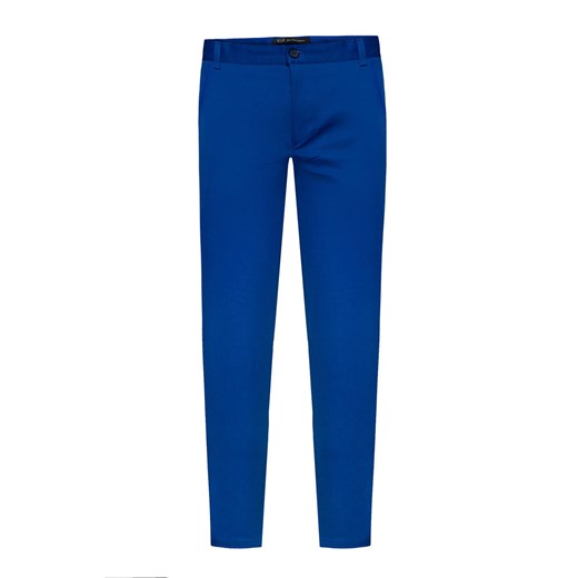 spodnie materiałowe męskie chino slim fit niebieskie stretch ze sklepu Royal Shop w kategorii Spodnie męskie - zdjęcie 104687487