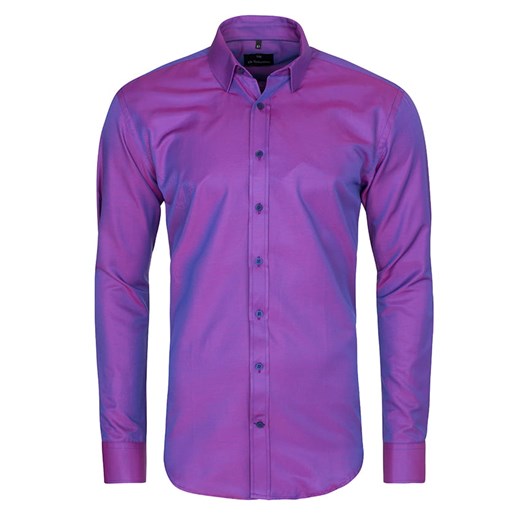 koszula męska di selentino salzburg filoetowa slim fit ze sklepu Royal Shop w kategorii Koszule męskie - zdjęcie 104693879