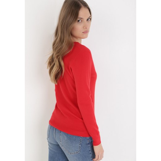 Czerwony Kardigan Orphaeia L/XL Born2be Odzież