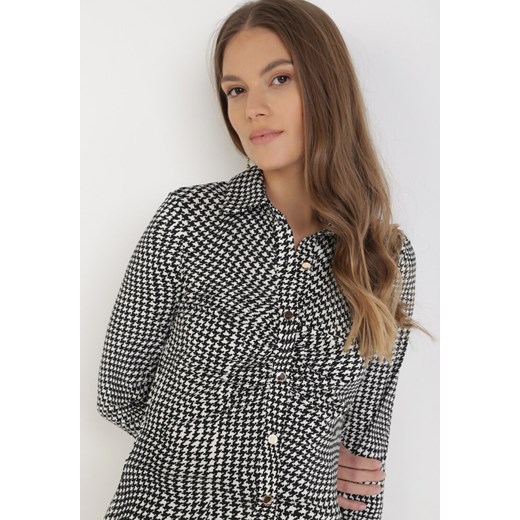 Koszula damska szara Born2be z kołnierzykiem casual