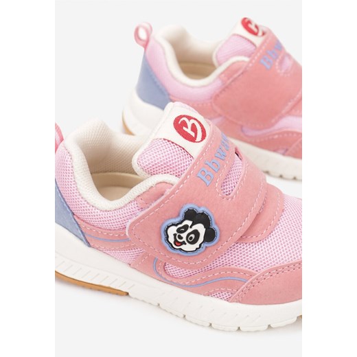 Buty sportowe dziecięce różowe Born2be na rzepy na wiosnę 