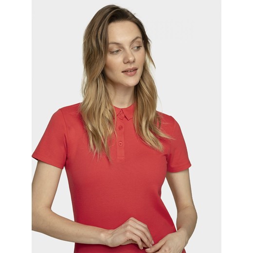 Koszulka polo damska TSD622 - czerwony Outhorn XL wyprzedaż OUTHORN