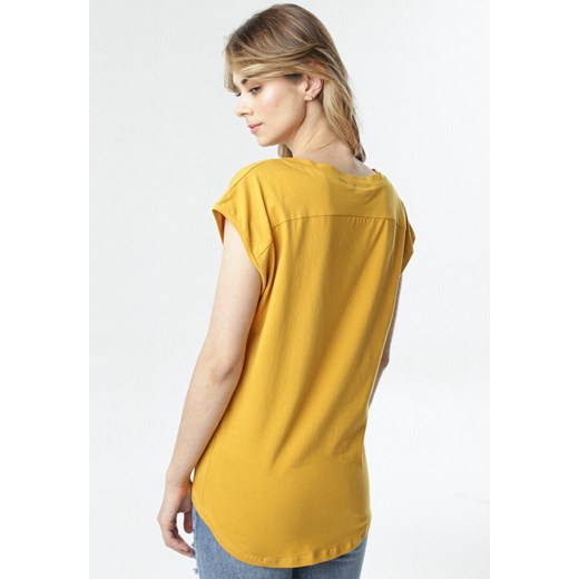 Żółty T-shirt Luaphis S Born2be Odzież