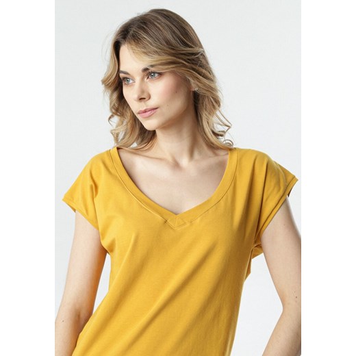 Żółty T-shirt Luaphis XL Born2be Odzież