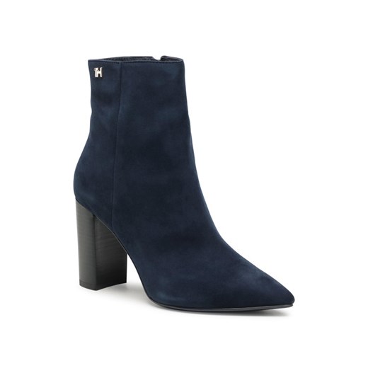 Tommy Hilfiger Botki Essential Suede High Heel Boot FW0FW05177 Granatowy Tommy Hilfiger 38 MODIVO