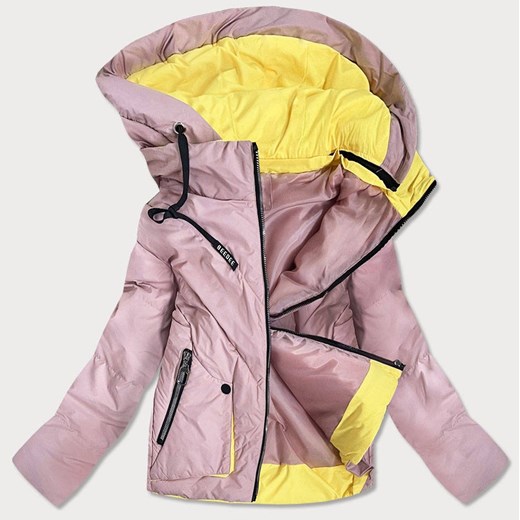 Krótka asymetryczna kurtka damska różowa (0955#) ze sklepu goodlookin.pl w kategorii Kurtki damskie - zdjęcie 104804588