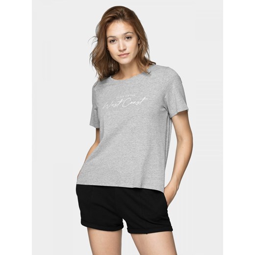 T-shirt damski TSD615 - chłodny jasny szary melanż Outhorn S OUTHORN okazja