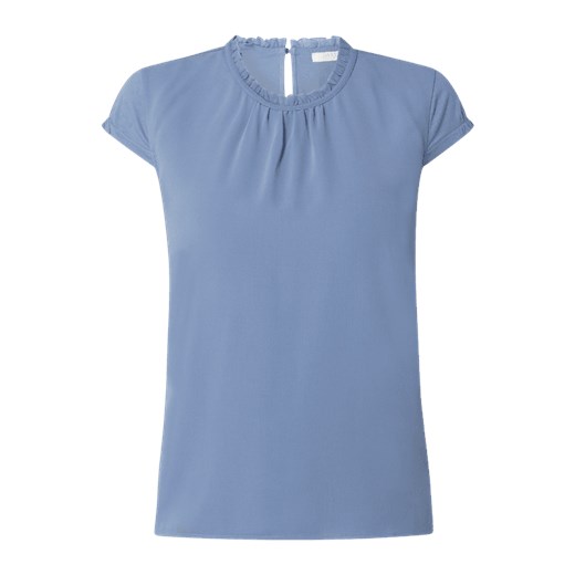 Bluzka damska Betty & Co White z elastanu niebieska z krótkim rękawem 