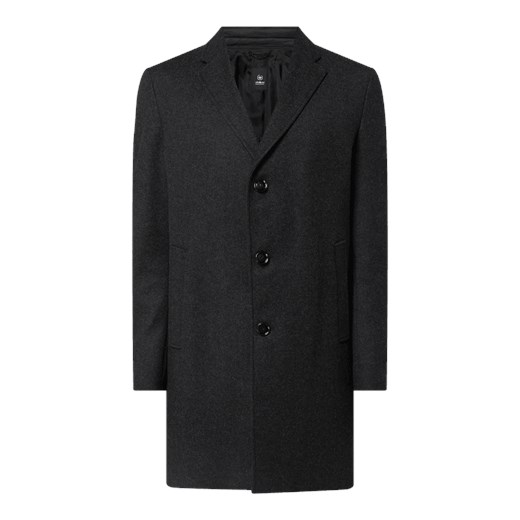 Płaszcz wełniany z plisą w kontrastowym kolorze model ‘Baronz’ Strellson 52 Peek&Cloppenburg  promocyjna cena