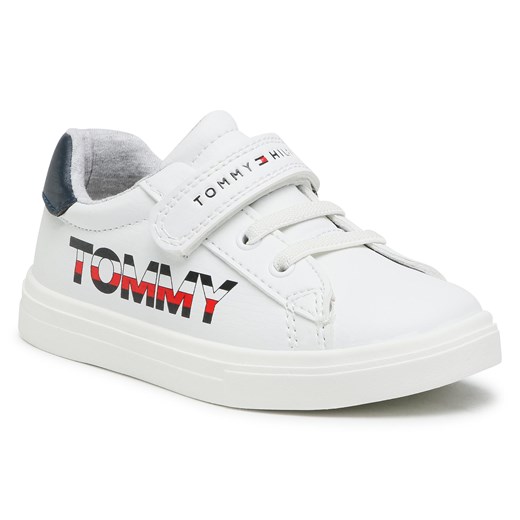 Sneakersy TOMMY HILFIGER - Low Cut Lace-Up T1B4-31075-0742X336 S White/Blue X336 Tommy Hilfiger 28 eobuwie.pl