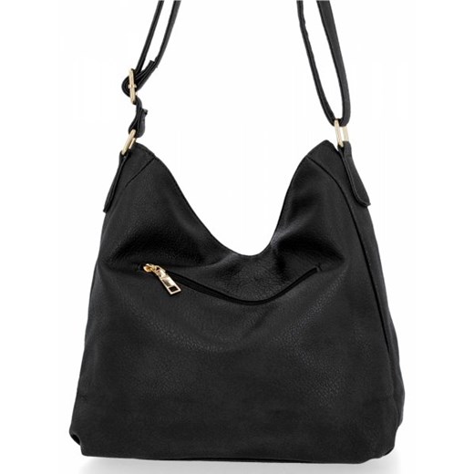 Shopper bag Bee Bag czarna mieszcząca a4 ze skóry ekologicznej matowa na ramię elegancka bez dodatków 