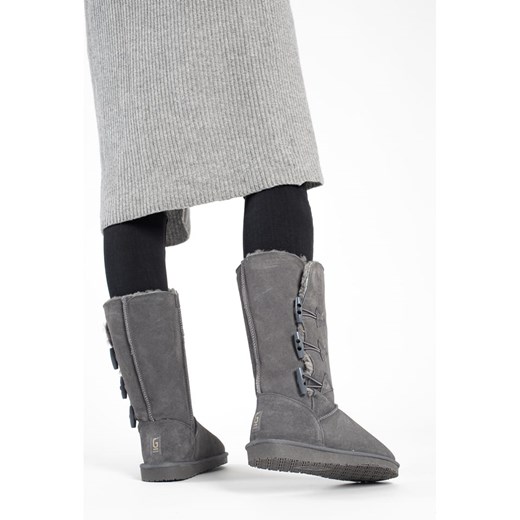 Skórzane kozaki zimowe "Cornice" w kolorze szarym Gooce 41 Limango Polska