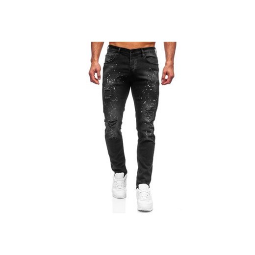 Czarne spodnie jeansowe męskie regular fit Denley R913 M okazyjna cena Denley