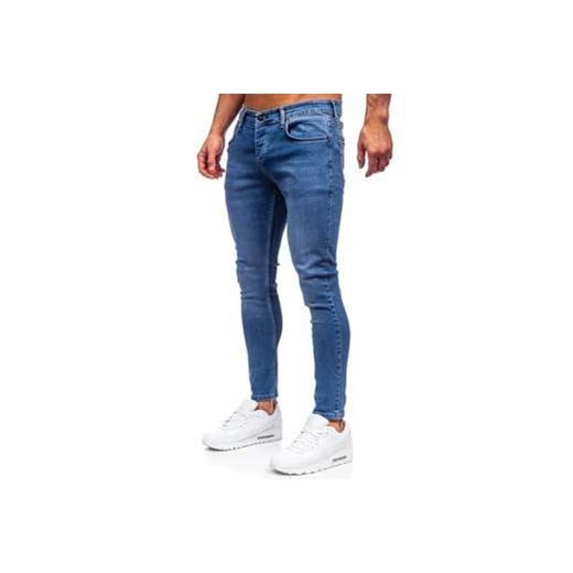 Granatowe spodnie jeansowe męskie slim fit Denley R922 XL Denley okazja