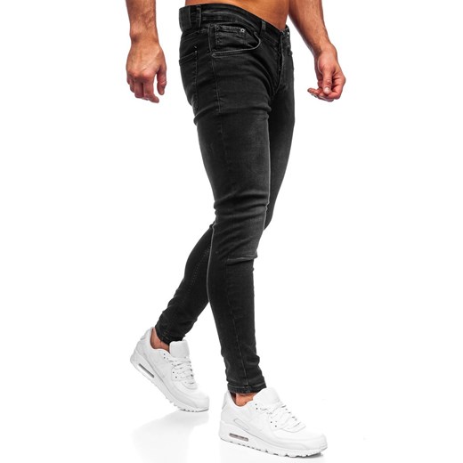 Czarne spodnie jeansowe męskie slim fit Denley R924 S Denley okazja