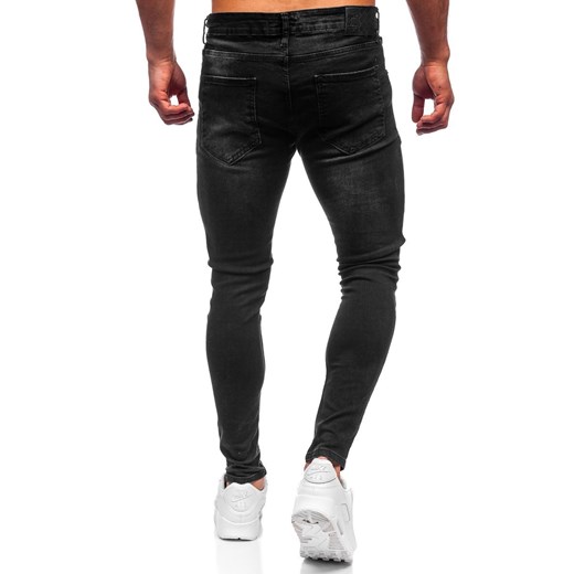 Czarne spodnie jeansowe męskie slim fit Denley R924 XL promocyjna cena Denley