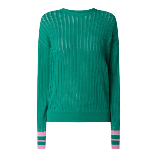 Sweter z wykończeniem w kontrastowym kolorze M okazyjna cena Peek&Cloppenburg 