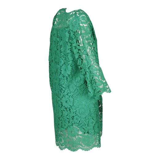 Valentino sukienka mini z długim rękawem zielona z dekoltem w literę v 