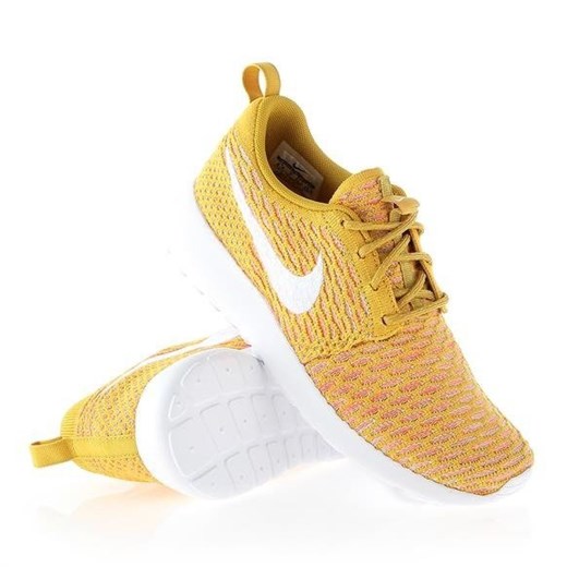Nike buty sportowe damskie sznurowane żółte na płaskiej podeszwie 