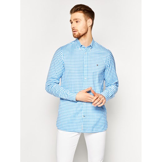 Tommy Hilfiger Koszula Natural Soft Gingham MW0MW13448 Niebieski Slim Fit Tommy Hilfiger M wyprzedaż MODIVO