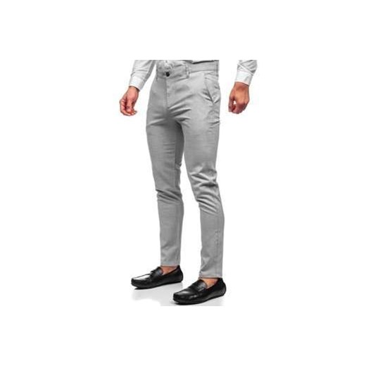 Jasnoszare spodnie materiałowe chinosy męskie Denley 0016 XL promocyjna cena Denley