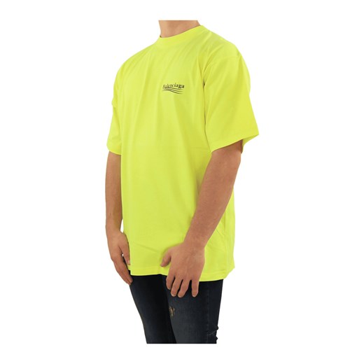 T-shirt męski BALENCIAGA żółty z krótkim rękawem 