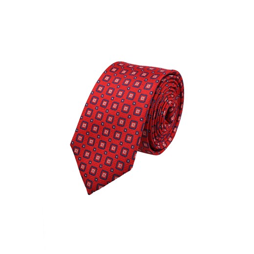 Krawat Czerwony Wzór Geometryczny Lancerto promocja Lancerto S.A.