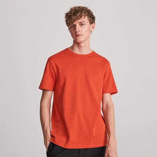 Reserved - T-shirt z dzianiny o gęstym splocie - Pomarańczowy Reserved M okazyjna cena Reserved
