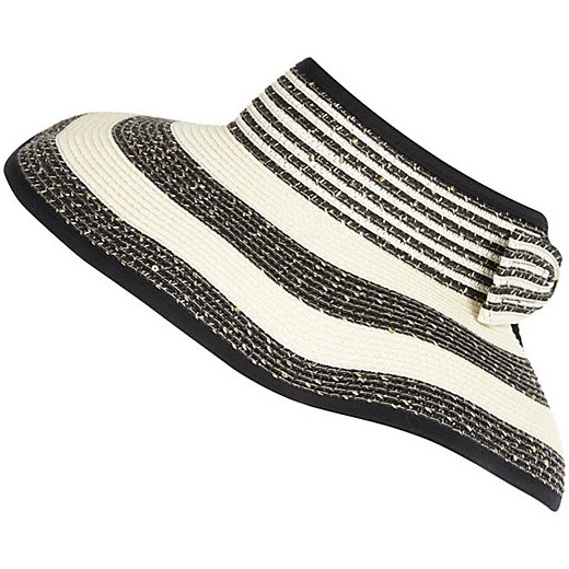 Cream stripe sequin visor hat river-island bezowy 
