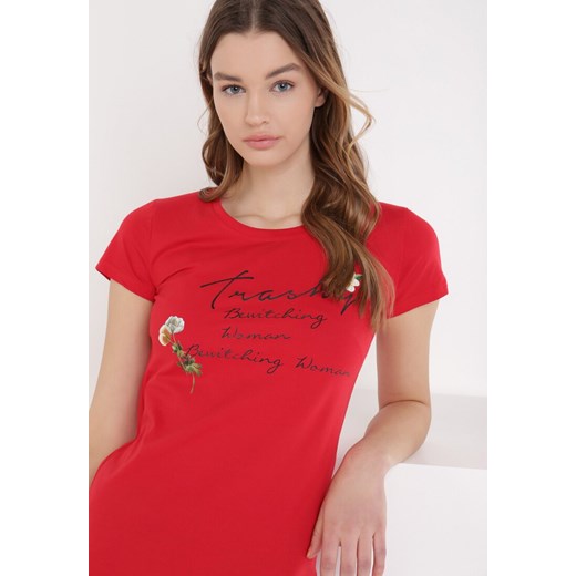 Czerwony T-shirt Tanulia L/XL Born2be Odzież