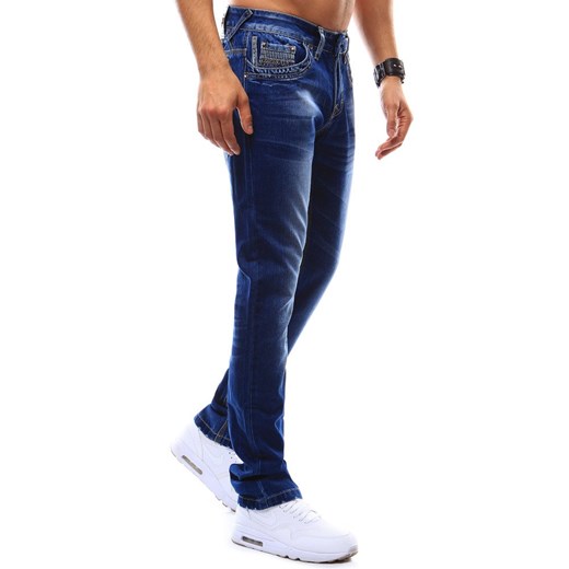 Spodnie jeansowe męskie niebieskie (ux0897) Dstreet 34 wyprzedaż DSTREET