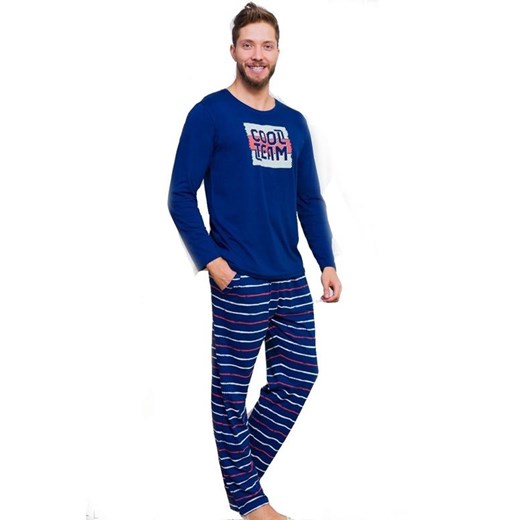 Piżama męska Gazzaz granatowa bawełniana 
