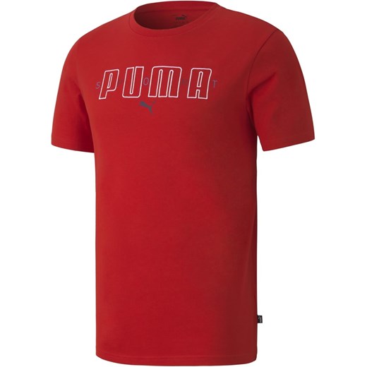 T-shirt męski Puma z krótkim rękawem z napisami sportowy 
