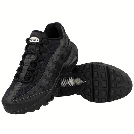 Buty sportowe damskie Nike sneakersy czarne sznurowane skórzane 