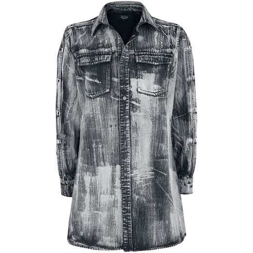Rock Rebel by EMP - Denim Shirt with Eyelets - Koszula z długim rękawem - czarny XL wyprzedaż EMP