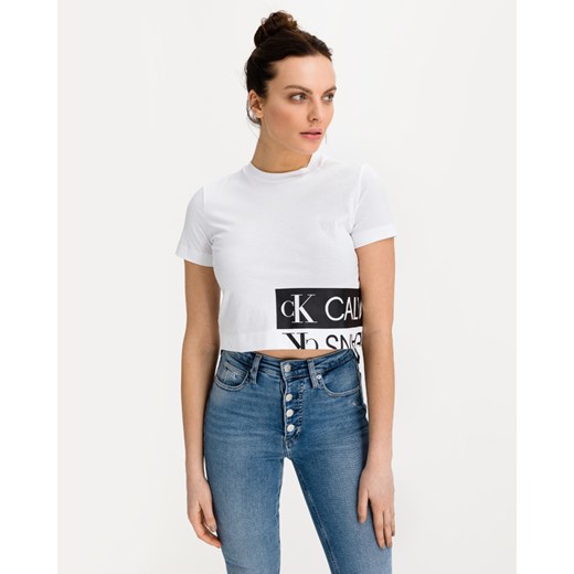 Calvin Klein Mirrored Logo Koszulka Biały Calvin Klein XS BIBLOO