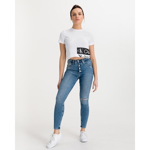 Calvin Klein Mirrored Logo Koszulka Biały Calvin Klein L BIBLOO