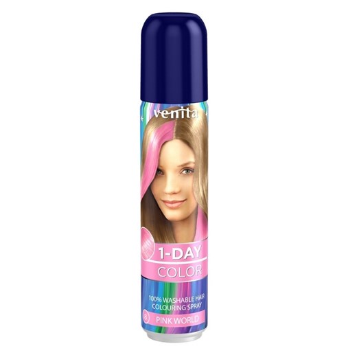 Venita, 1-Day Color, koloryzujący spray do włosów, Różowy Świat, 50 ml Venita smyk