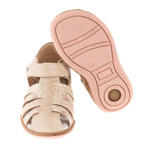Cool Club, Sandały dziewczęce, beżowe, róże, skórzana wkładka Cool Club promocja smyk