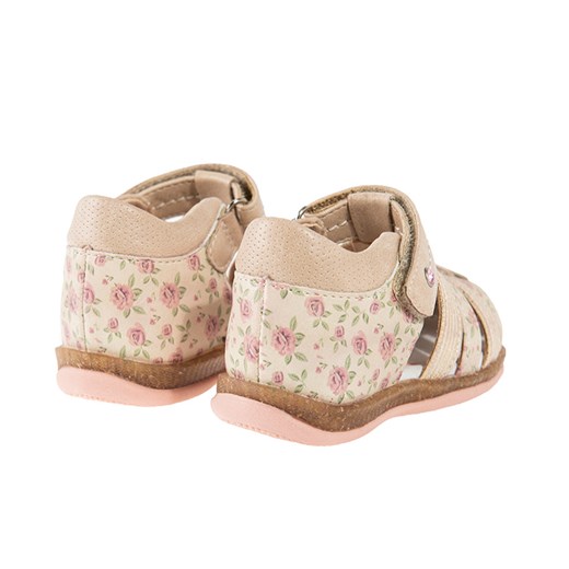 Cool Club, Sandały dziewczęce, beżowe, róże, skórzana wkładka Cool Club okazja smyk
