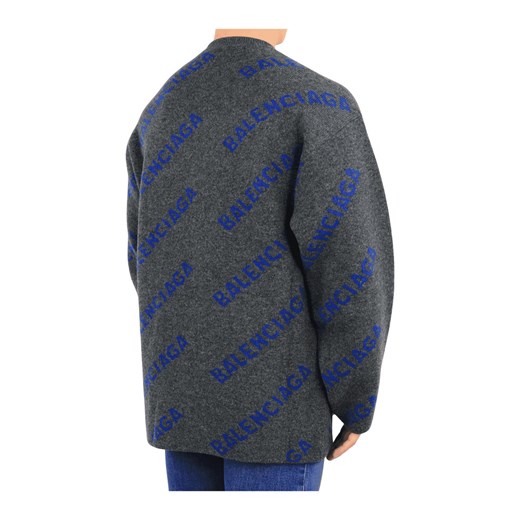 Szary sweter męski BALENCIAGA w abstrakcyjne wzory 