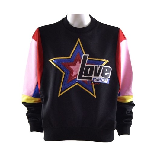 sweatshirt with sequins and multicolor inserts Love Moschino 44 IT okazja showroom.pl