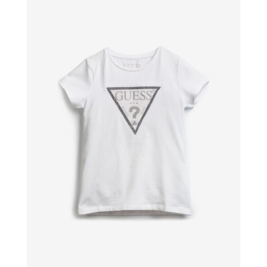 Guess Sequins Front Logo Koszulka dziecięce Biały Guess 6 lat BIBLOO okazja