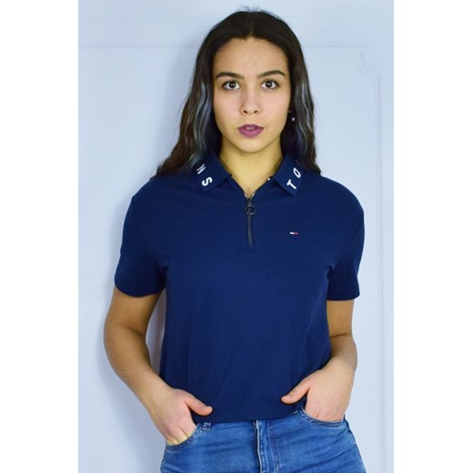 koszulka polo damska tommy jeans granatowa ze sklepu Royal Shop w kategorii Bluzki damskie - zdjęcie 105271526