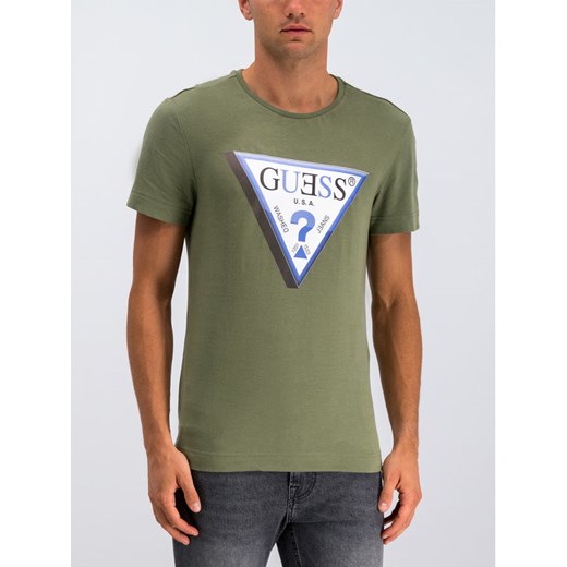 Guess T-Shirt M94I64 K7NY0 Zielony Slim Fit Guess XXL promocyjna cena MODIVO