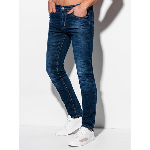 Spodnie męskie jeansowe 1016P - ciemnoniebieskie Edoti.com 32 Edoti.com