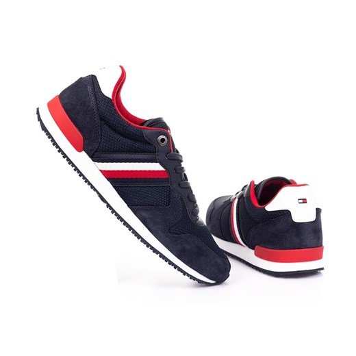 TOMMY HILFIGER BUTY MĘSKIE SNEAKERY ICONIC MATERIAL MIX RUNNER NAVY FM0FM03470 DW5 Tommy Hilfiger 46 messimo