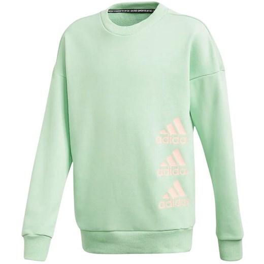 Bluza dziewczęca Must Haves Crew Sweatshirt Adidas (glory mint/haze coral) 170cm okazja SPORT-SHOP.pl