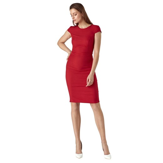 Sukienka Colett czerwona z krótkim rękawem elegancka 
