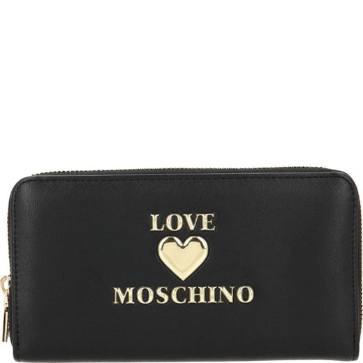 Czarny portfel damski Love Moschino z napisami 